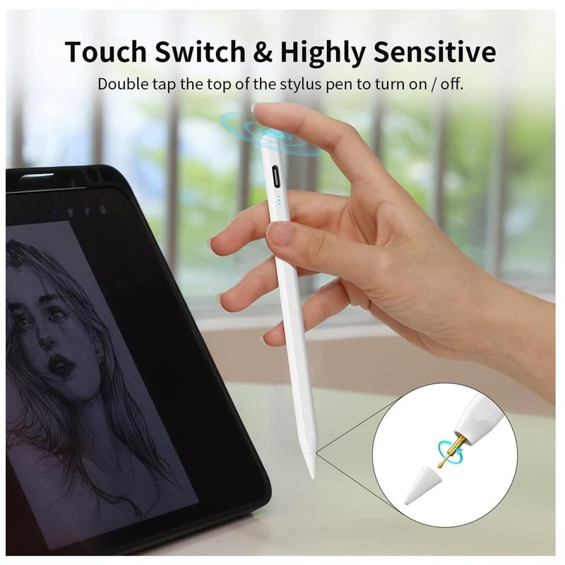 Tiktok shop Apple Pencil for iPad 9th&10th Generation-2X Fast Charge Active Pencil Compatible with 2018-2022 Apple iPad Pro11&12.9,iPad Air 3 4 5,iPad 6-10,iPad Mini 5 6 Gen-White，clearance items today 2024 ,Funny ipad accessories Gift  Stylus