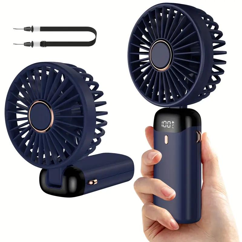 Handheld Folding Fan, 1 PC Mini USB Portable Foldable Rechargeable Fan, Rechargeable M Fan, Universal Battery Powered Table Fan, Travel Cooling Fan petitelightfan