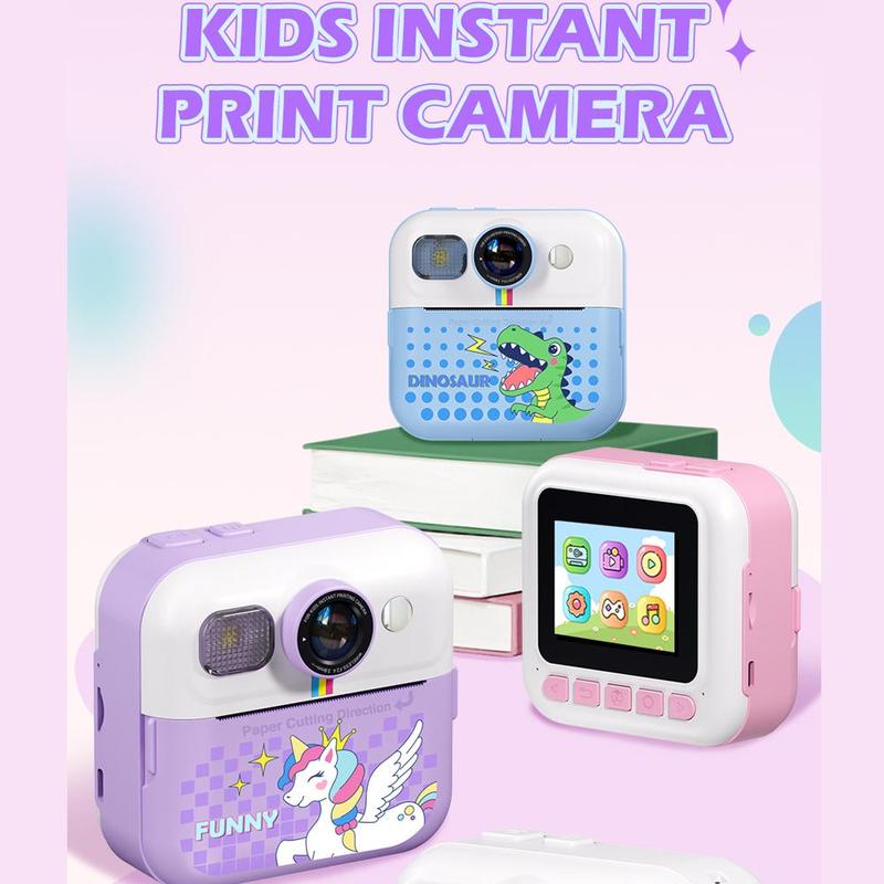 KGG Instant Print Camera, 1 Count LCD Screen Digital Camera with 32G TF Card & Photo Paper, Mini Thermal Printer Video Educational Toy Gift