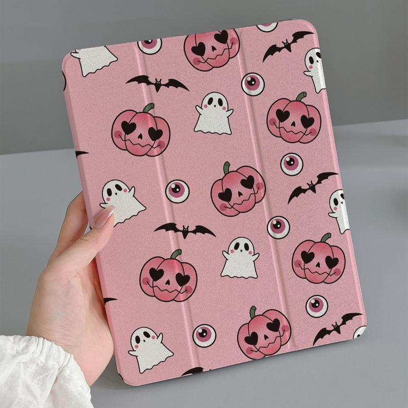 Shockproof Tablet Case, 1 Count Cute Cartoon Pumpkin Pattern Tablet Protective Cover with Pen Slot, Tablet Protector Compatible with iPad