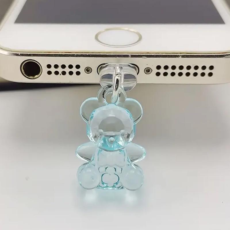 Cute Bear Design Phone Charging Port Dust Plug, 1 Count Anti-dust Plug for iPhone Type-C Port, Phone Accessories for iPhone