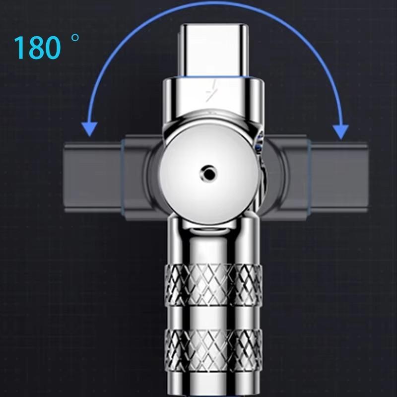 100W 6A USB Type C Elbow 180° Rotate Fast Charging Cable, USB C Data Cable, Charger Cable for iPhone 15 16 Pro Max Samsung S23 Xiaomi Huawei OPPO VIVO