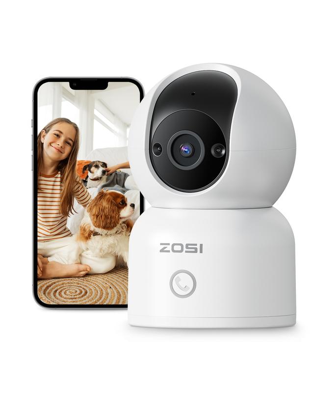 ZOSl WiFi Indoor Pan Tilt Smart Security Camera iphone ipad remote access best home security cameras best 2024 wireless wireless camera