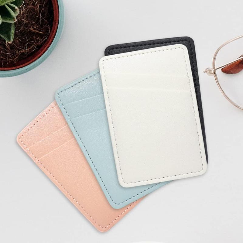 Card Holder for Phone Case, Phone Card Holder Leather, Dual Pocket Phone Wallet Stick On for , Android Cell Phone - White Blue