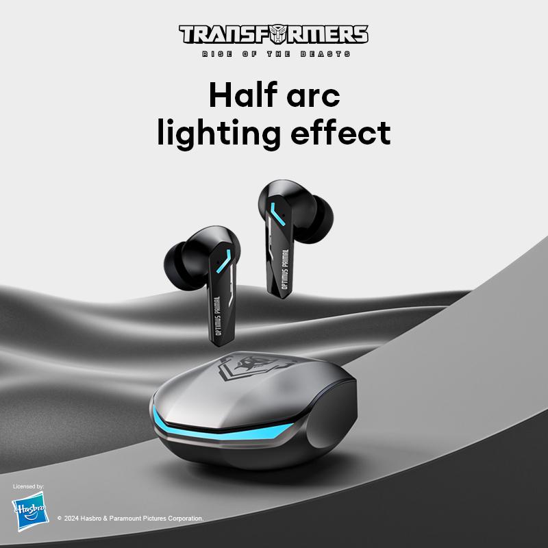 Transformers TF-T10 Wireless Earbuds Bluetooth 5.3 Headphones, Earbuds Noise Cancelling, Energy Saving, IPX5 Waterproof with Mic, Gaming Earbuds 60 Hrs Playtime, Compatible Android iOS Phone Black