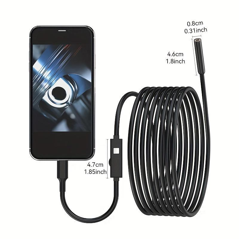 Mini HD Endoscope Camera Waterproof IP67 Adjustable 196.85 Inch Hardline 8mm Industrial Endoscope Camera 8 LED Endoscope For Iphone Mobile Phone 01