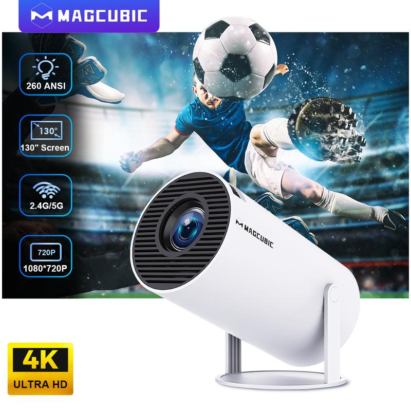 Magcubic Projector  4K 1280*720P HY300 Dual Wifi 260ANSI 180°flexible BT5.0 Cinema Outdoor Portable Projetor HY300 Pro