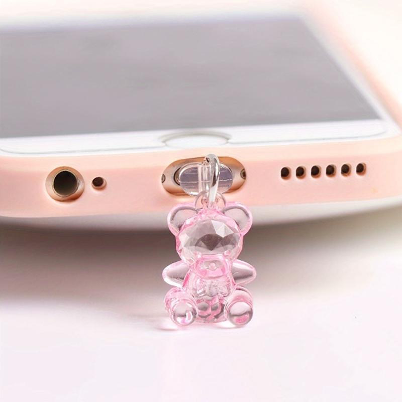 Cute Bear Design Phone Charging Port Dust Plug, 1 Count Anti-dust Plug for iPhone Type-C Port, Phone Accessories for iPhone