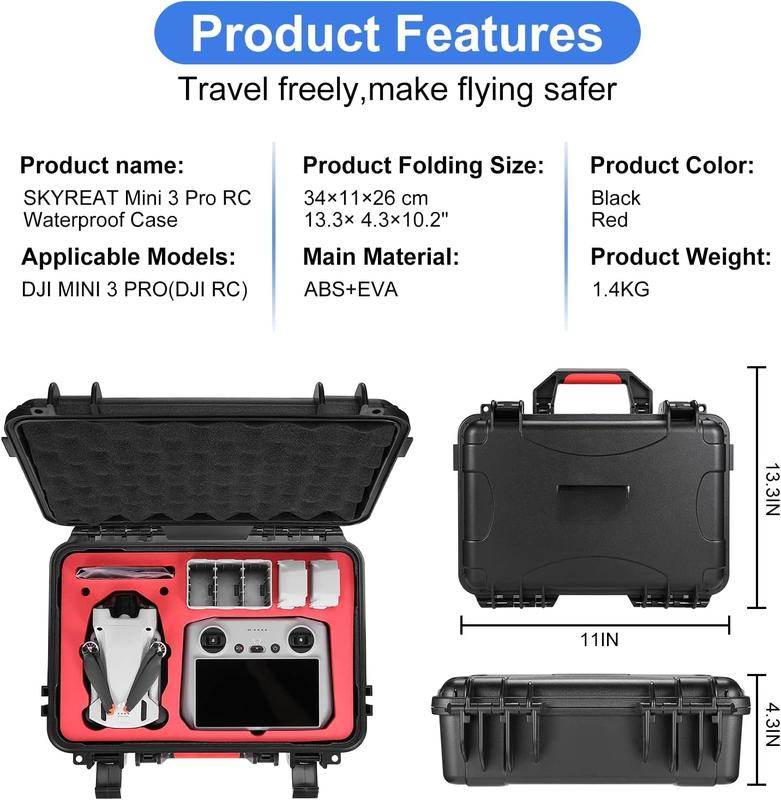 Only Case Only Case  Mini 3  Mini 3 Pro RC Hard Case, Hard Shell Storage Bag for DJI Mini 3   Mini 3 Pro with DJI RC Controller Accessories