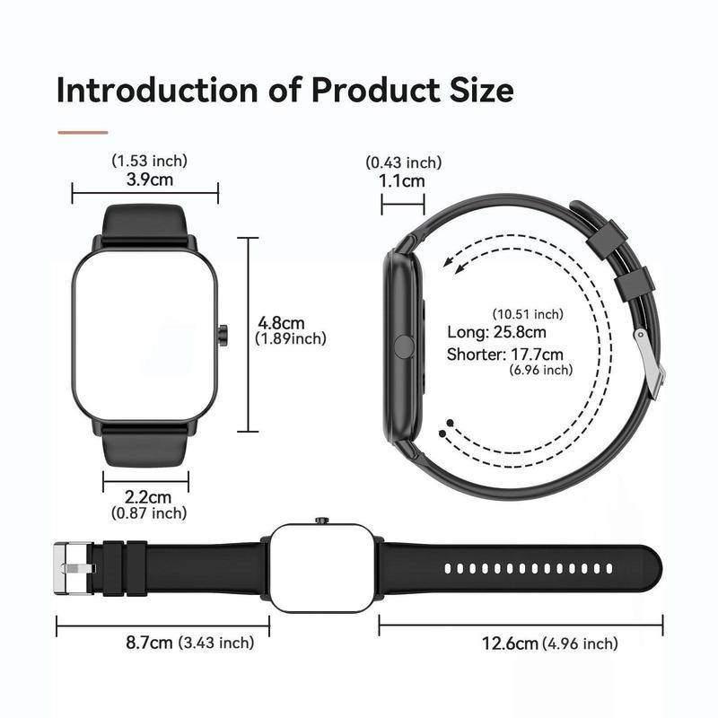 Multifunctional Smart Watch, Fashionable Digital Watch with Weather Forcast, Music Control, BT Support, Sports Watch for Women & Men