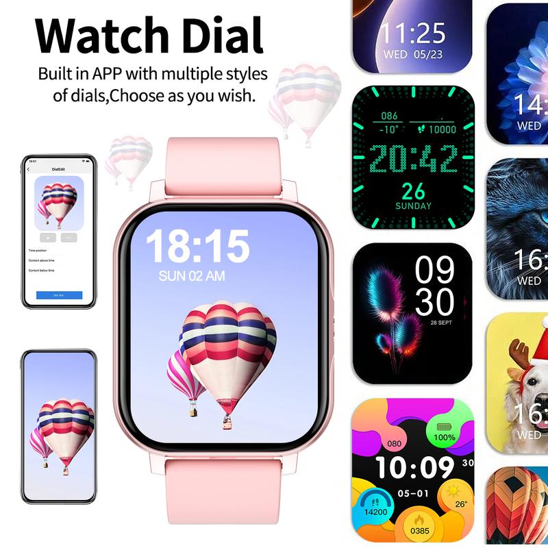 2024 HOT Smart watch, multifunctional smart watch, wireless call wireless music, message reminder, custom dial wallpaper and other functions, unisex, suitable for Android and iPhone phones.Christmas gifts, New Year gifts