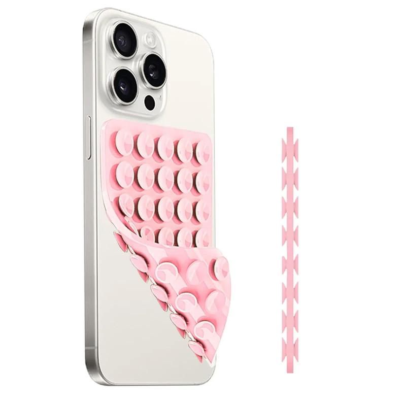 Double Sided Suction Cup Phone Mount, Silicone Suction Phone Case Adhesive Mount for iPhone Android, Phone Suction Grip for Selfies and Hands-Free Video