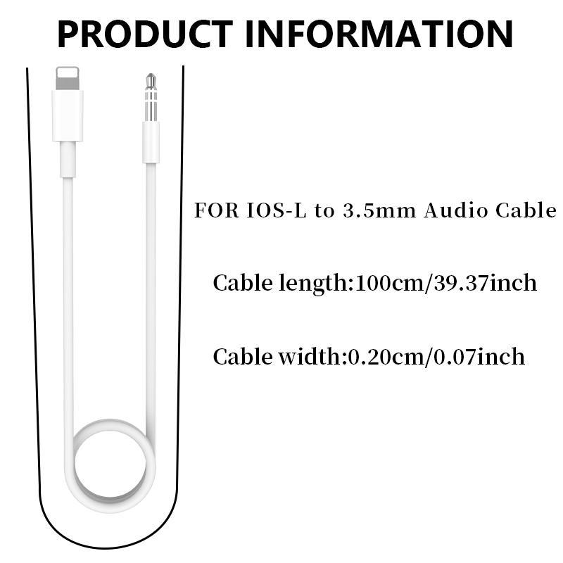 3.5mm Jack Cable Adapter, Stereo Sound Auxiliary Cable, Headphone Jack Adapter Male Head Auxiliary Cable for iPhone 14 13 12 11 XR X 8 7, Audio & Video Accessories