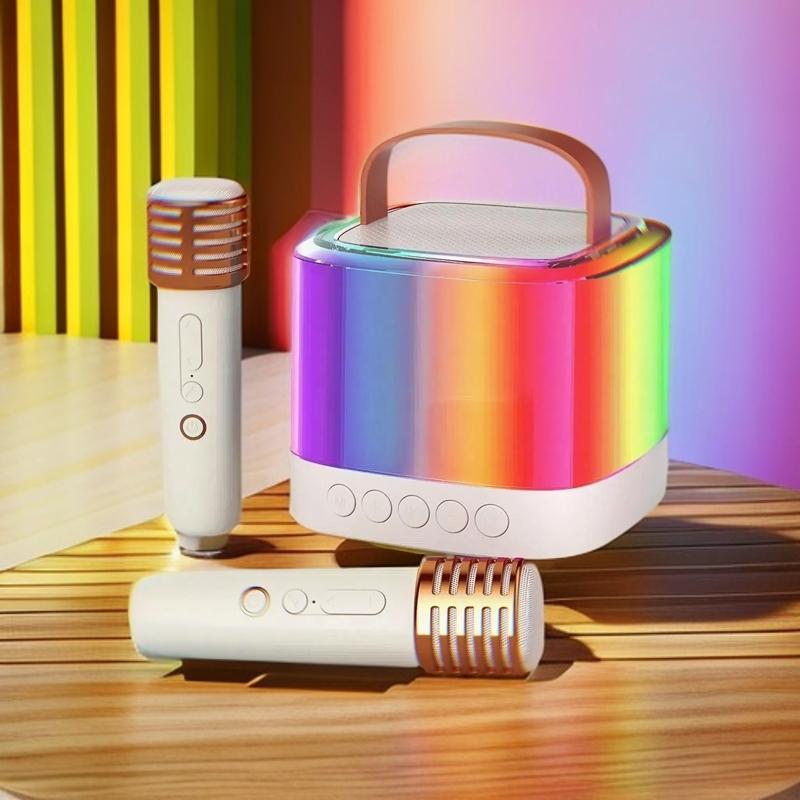 Portable Mini Bluetooth 5.3 Karaoke with Dual Microphone Wireless Free Singing, Ideal gift for kids,  party, family gathering. Audio