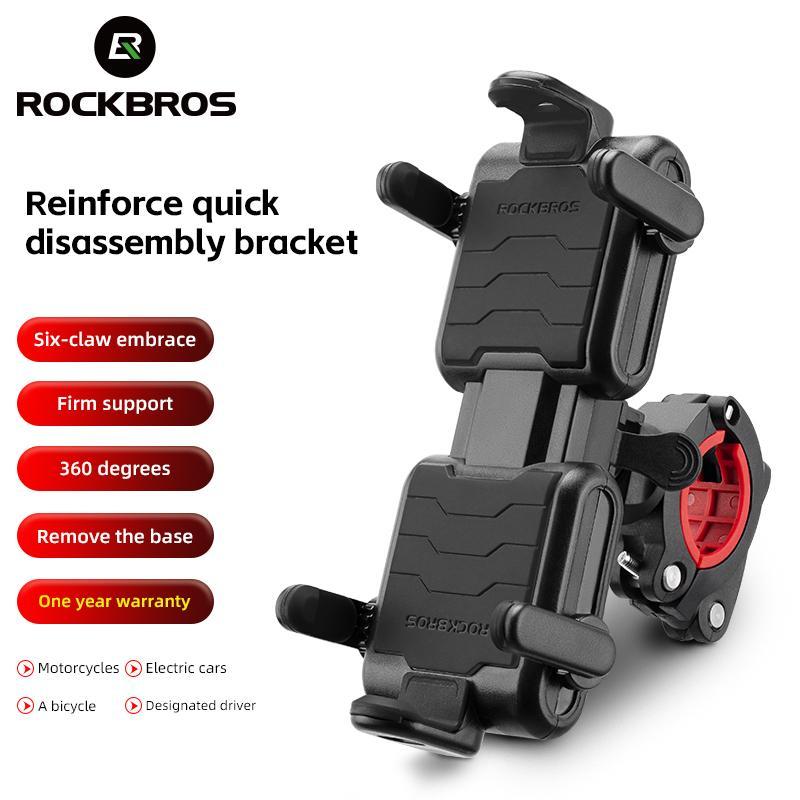 ROCKBROS Bike Phone Holder- Adjustable Motorcycle Phone Mount Handlebar Clip for Bicycle Scooter, Cell Phone Clamp for 4.1