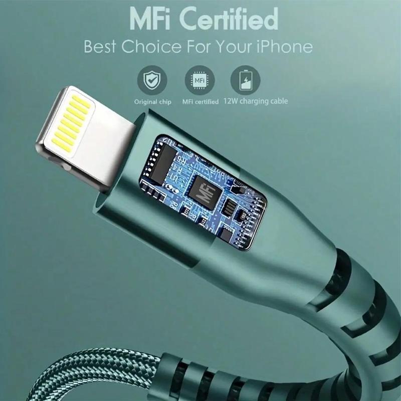 6FT [Apple MFi Certified] USB A Cable, Nylon Braided Cable Charging Cable For iPhone iPad, Data Cable For Home Office Outdoor for iPhone 14 13 12 11 Pro Max