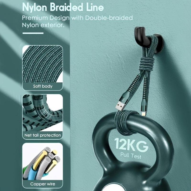 6FT [Apple MFi Certified] USB A Cable, Nylon Braided Cable Charging Cable For iPhone iPad, Data Cable For Home Office Outdoor for iPhone 14 13 12 11 Pro Max