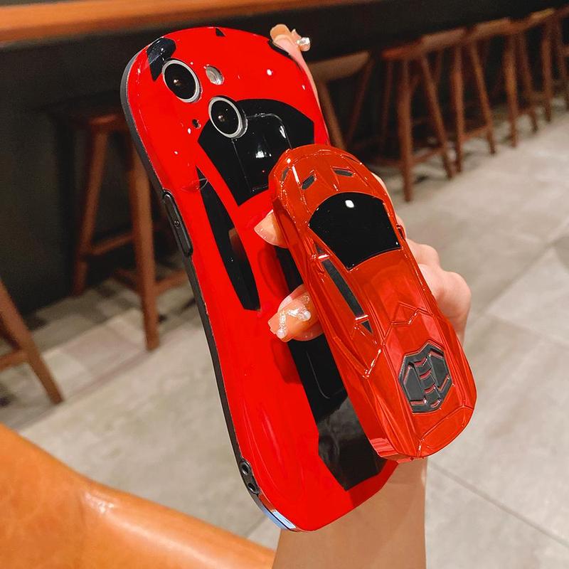 Car Shaped Phone Case with Holder, Anti-fall & Anti-fingerprint Mobile Phone Case, Shockproof Phone Cases for iPhone