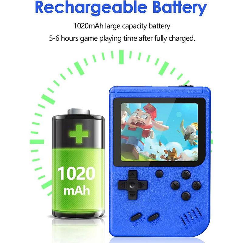 Handheld Game Console for Kids Adults,Retro Video Game Console Built in 800 Games Portable Handheld Kids Game Console,Support for Connecting TV and Two Players on TV playstation5 Compact Cable Charging Device Digital Lithium Rechargeable Screen Protection