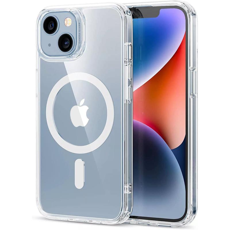 For Apple iPhone 16 15 14 13 12 Pro Max 11 Plus Clear Case Slim Plating Cover With MagSafe Transparent Shockproof Protection Protective iphone case