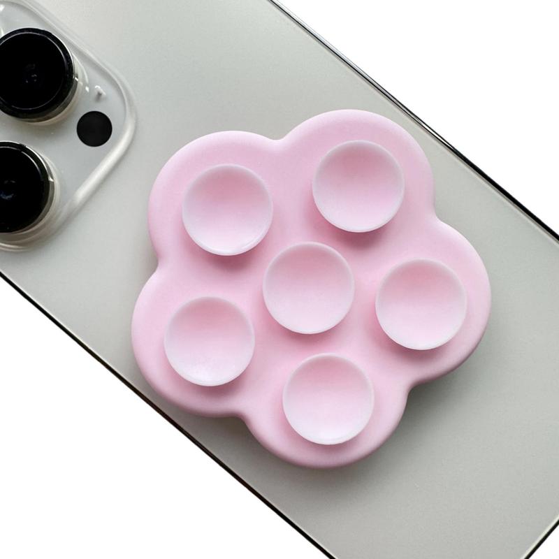 Adhesive Silicone Suction Cup Phone Grip, Flower Shaped Hands-Free Cell Phone Back Holder for Selfies, Universal Phone Accessories