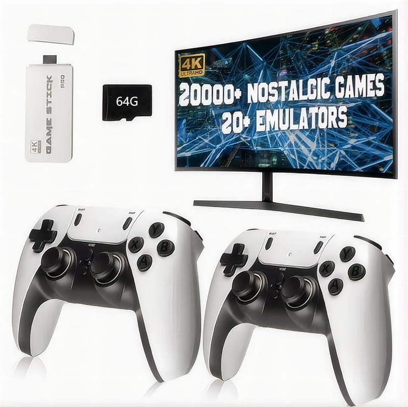 [flash sale] 20000+ Games Wireless Retro Game Stick, Vintage Game Stick HD Output System Built in 23 Emulators Plug and Play Video Game Consoles with 2.4G Wireless Controllers,64GB TF Card for All of Ages