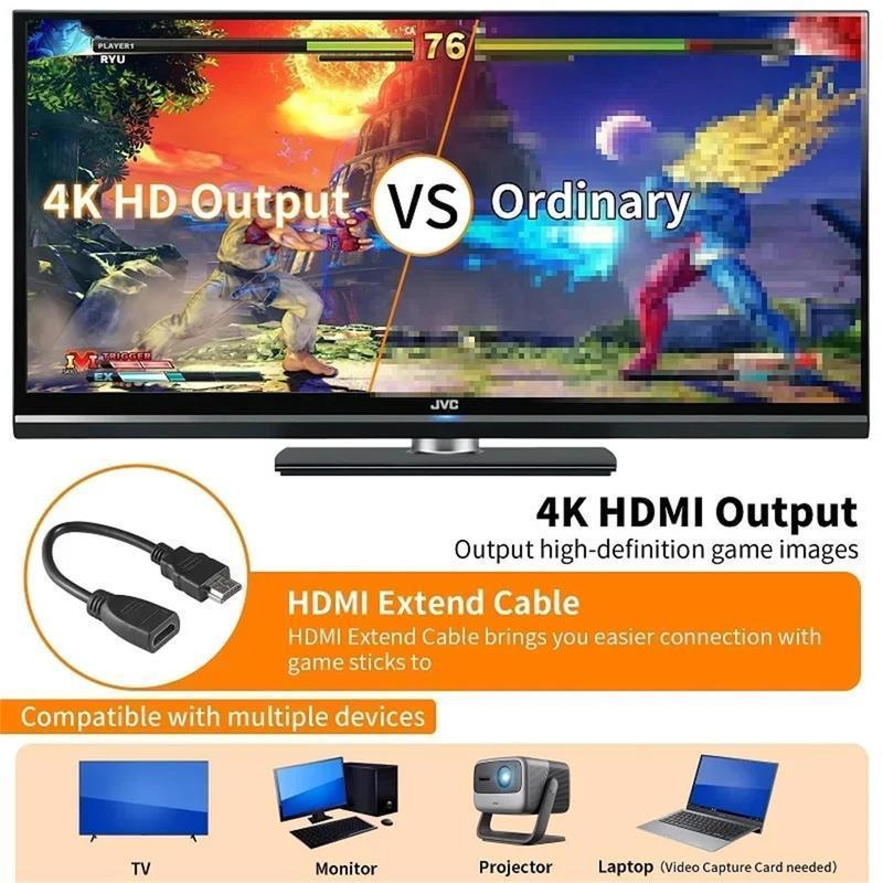 4K HDMI Retro Gaming Console - 41,000+ Classic Games, X2 Gamepad, Plug & Play, Arcade Emulator for Home Entertainment new  game