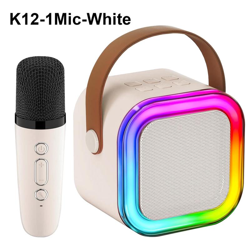 Karaoke Machine Toy with Wireless Microphone, 1 Set LED Light Karaoke Singing Speaker, Creative Birthday and Holiday Gift Options, Christmas Gift