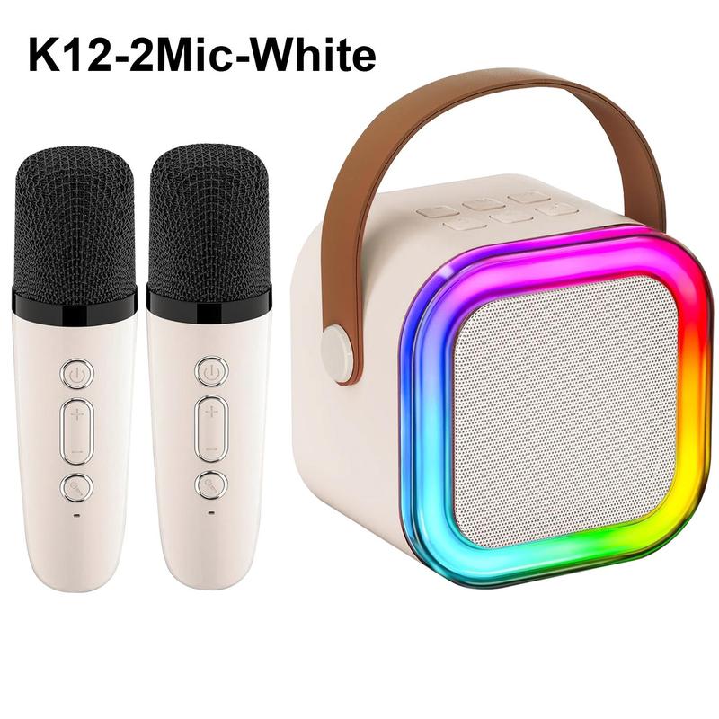 Karaoke Machine Toy with Wireless Microphone, 1 Set LED Light Karaoke Singing Speaker, Creative Birthday and Holiday Gift Options, Christmas Gift