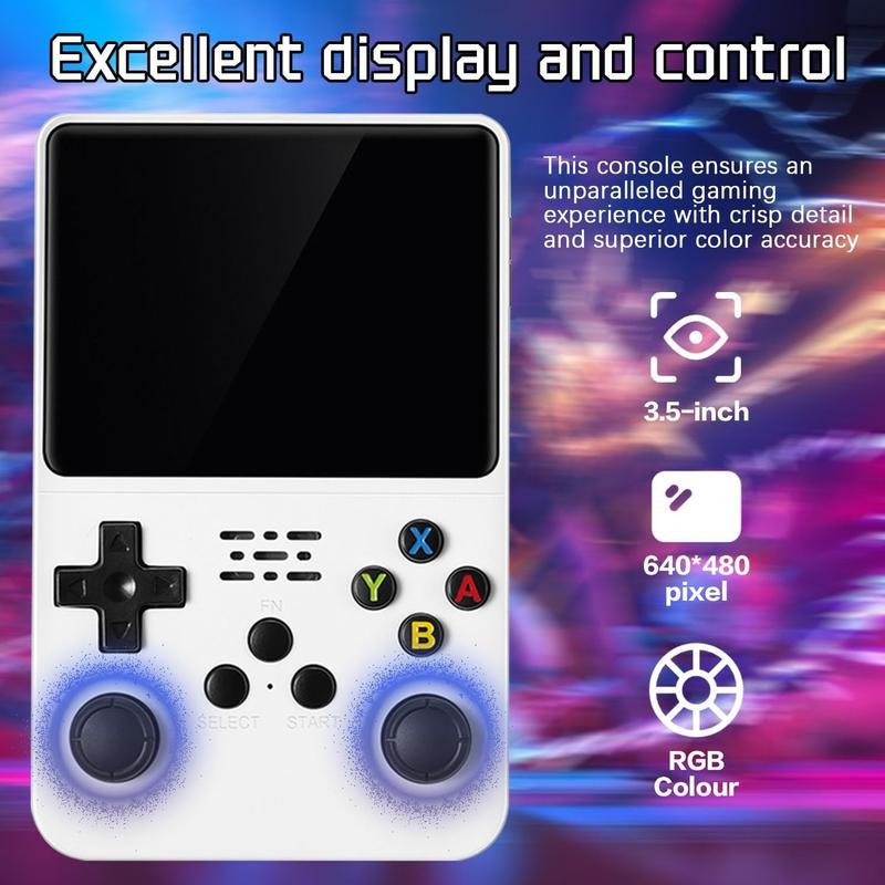 WUDS R36S Handheld Game Console 15000+ Classic Games with 32G+64G TF Card 3.5 in IPS Screen Retro Gaming Console with 3000mAh Battery,  Gifts for Adults Kids Protection