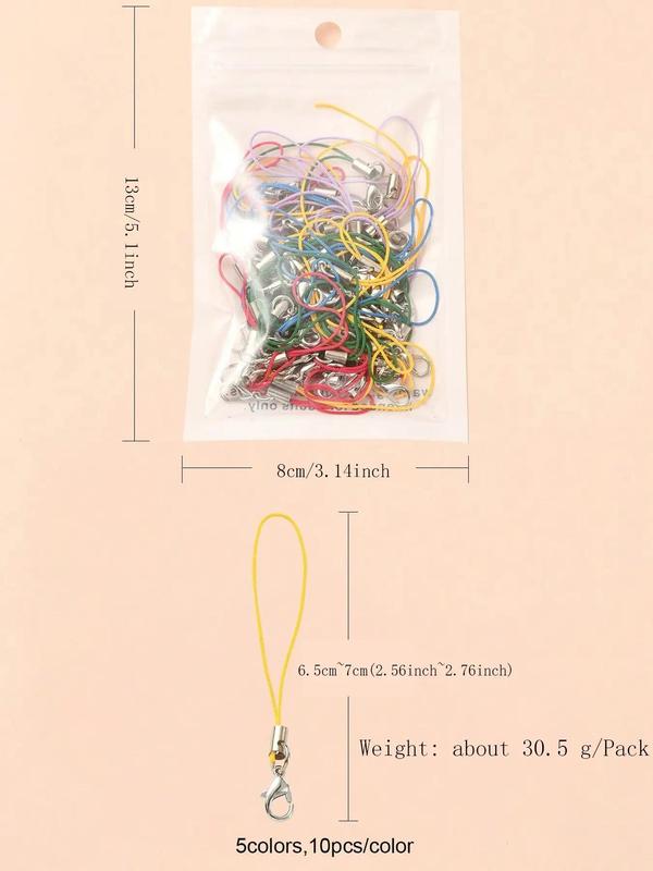 Mixed Color Plastic Phone Lanyard, Phone Hanging Rope, Fashionable Keychain for Women & Men, Suitable for Phone Boxes Diy Decoration