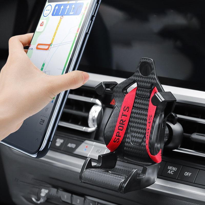 Car Seat Design GPS Phone Holder for Car, Car Accessories, Universal Car Phone Holder with Air Vent, Car Phone Mount, Car Vent Phone Stand Compatible with iPhone Xiaomi Huawei Samsung Smartphone