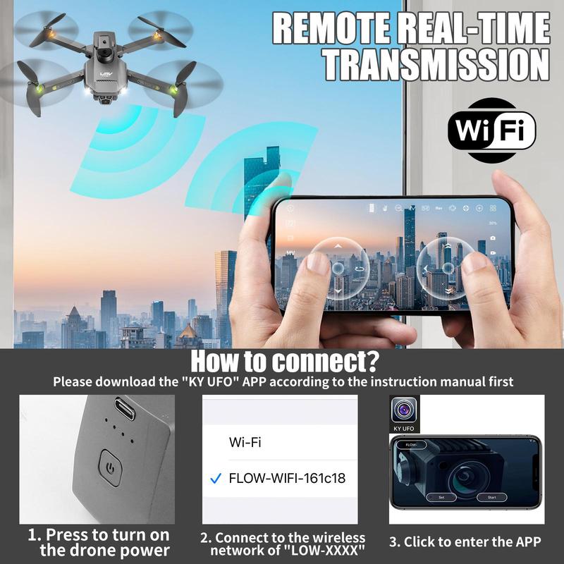 4K Camera Drones for Adults & Kids, RC Quadcopter with 5GHz WiFi, 90° Electric Adjustable Lens & 50x Zoom - Ultimate Aerial Experience