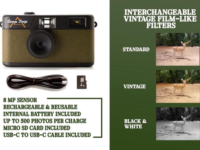 CampSnap Screen Free Digital Camera - Forest Green Vintage