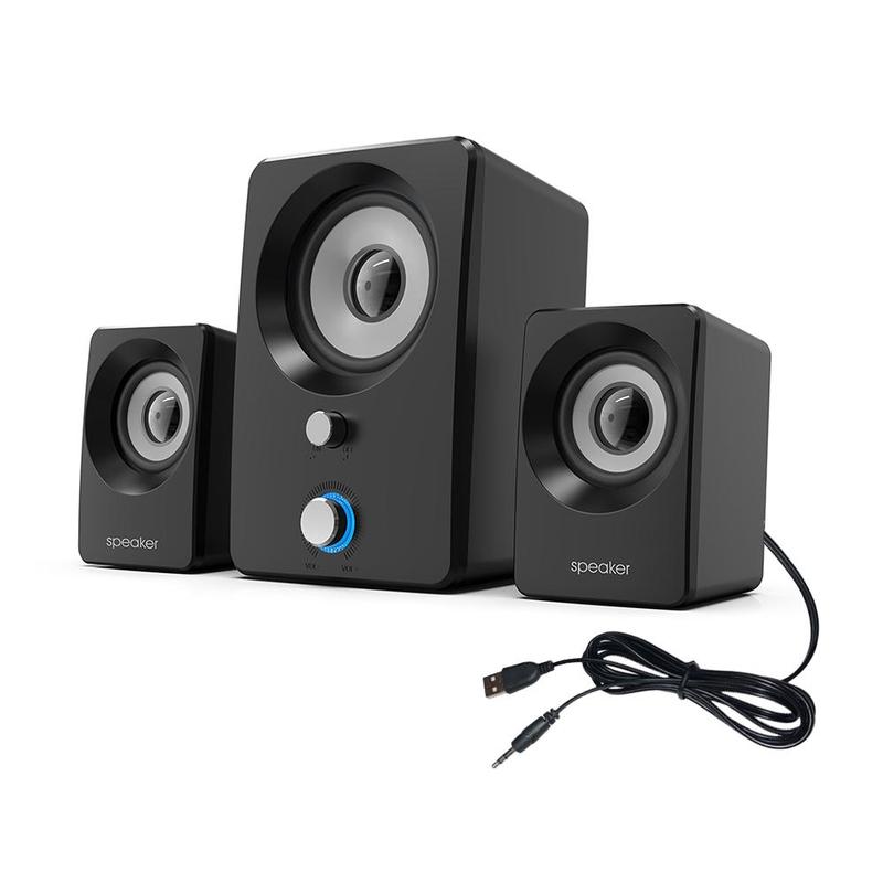 USB Powered Speaker, 360 Degree Surround Sound Subwoofer Speaker, Multimedia Laptop Computer Speaker for Office Home