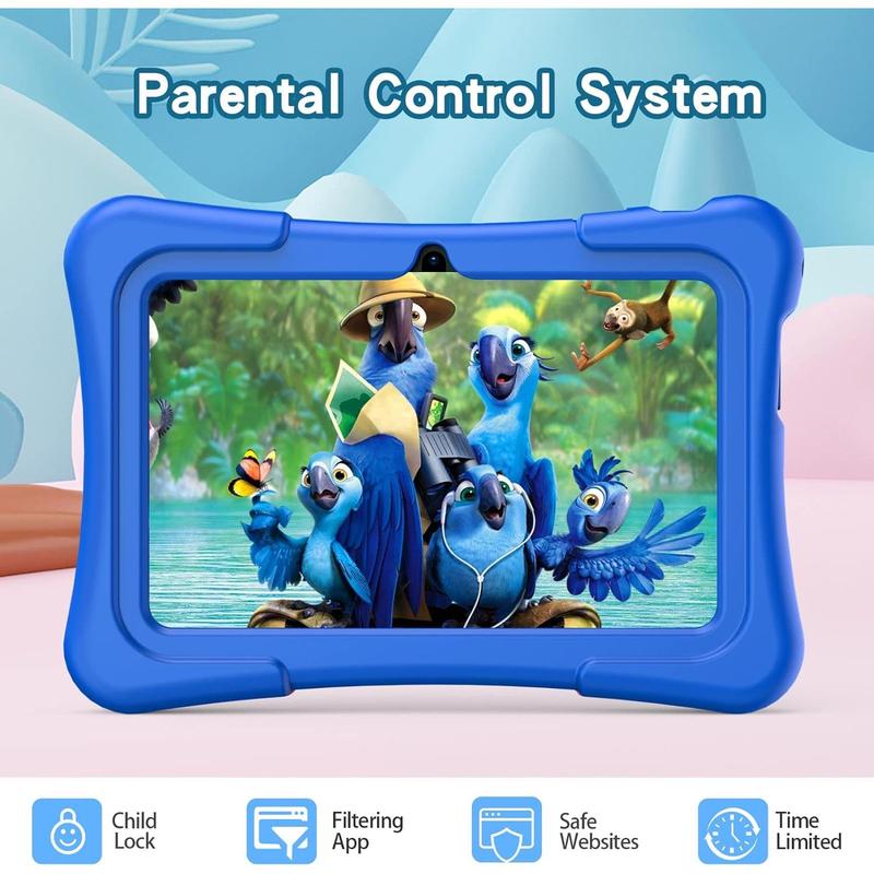 Tablet for , 7 inch  Tablets with WiFi, 32GB, , Camera, Parental Control, Pre-Installed APPs Free , Learning Educational Tablet with Solid Case, Blue