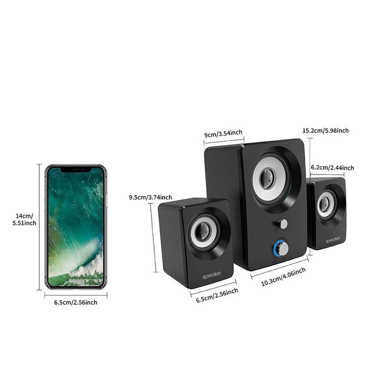 USB Powered Speaker, 360 Degree Surround Sound Subwoofer Speaker, Multimedia Laptop Computer Speaker for Office Home