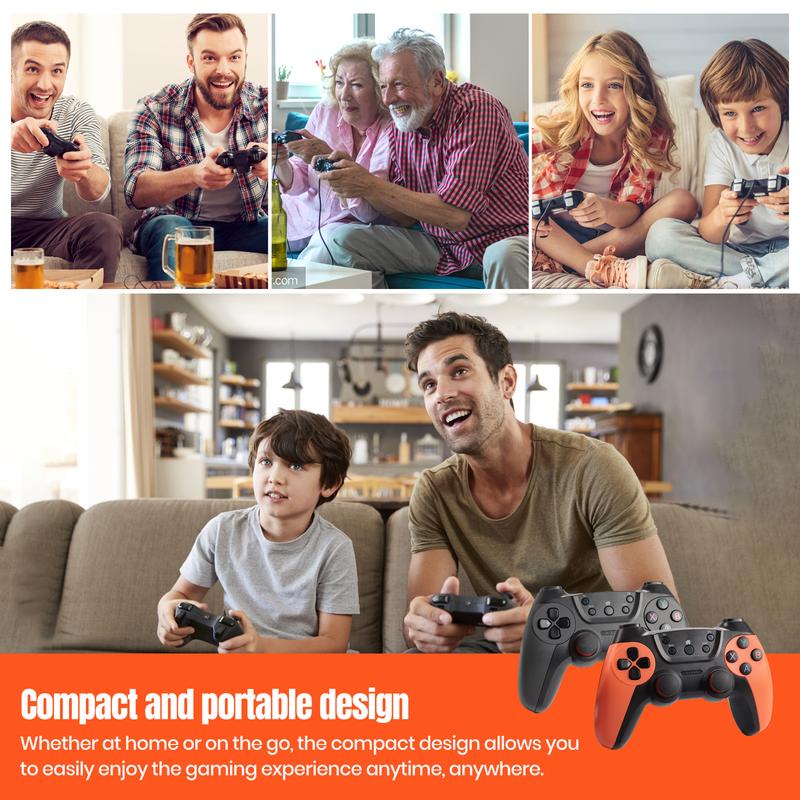 Wireless Retro Console Gamepad, X2 Gamepad Built-in 40000 Games, Dual 2.4G Wireless Controller, 4K Ultra HD Plug and Play Retro Arcade Game Console, HDMI HD Output 64g-128G Memory for TV PC Plug and Play Gamepad Adapter Port Cable