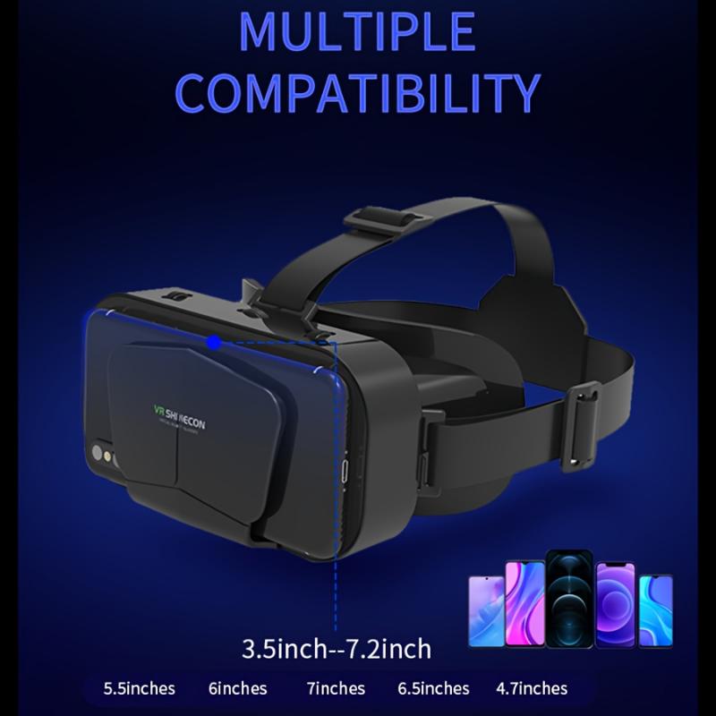 3DVR Smart Virtual Reality Headset VR Glasses Adjustable Lenses 3DVR Glasses Fits All Mobile Phones, Ideal For Watching TV, Movies And Videos, Supports Screens Up To 7.2 Inches