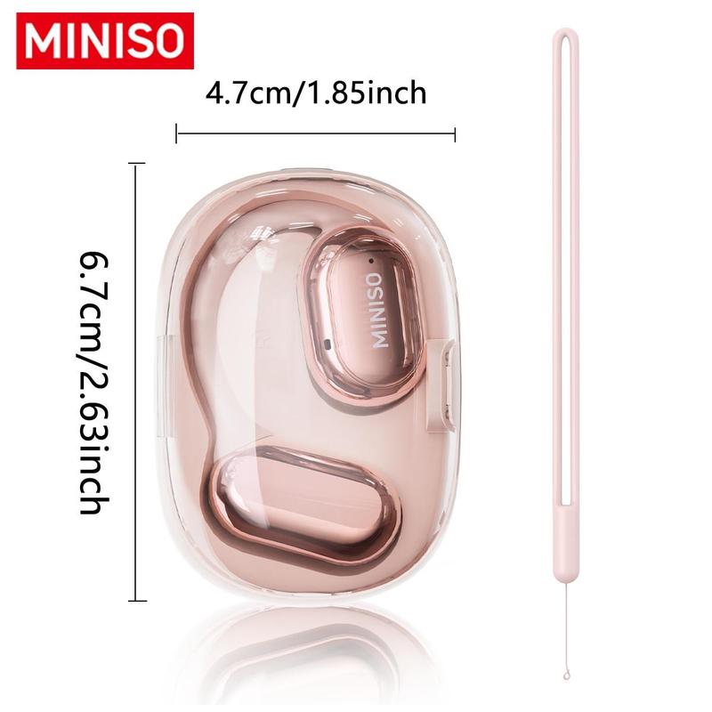 Christmas MINISO Wireless Ear-hook Headphone, Rechargeable Earphone with HiFi Sound, Long Battery Time Earphone Compatible with All Smartphones, Wireless Earphone, Earbuds