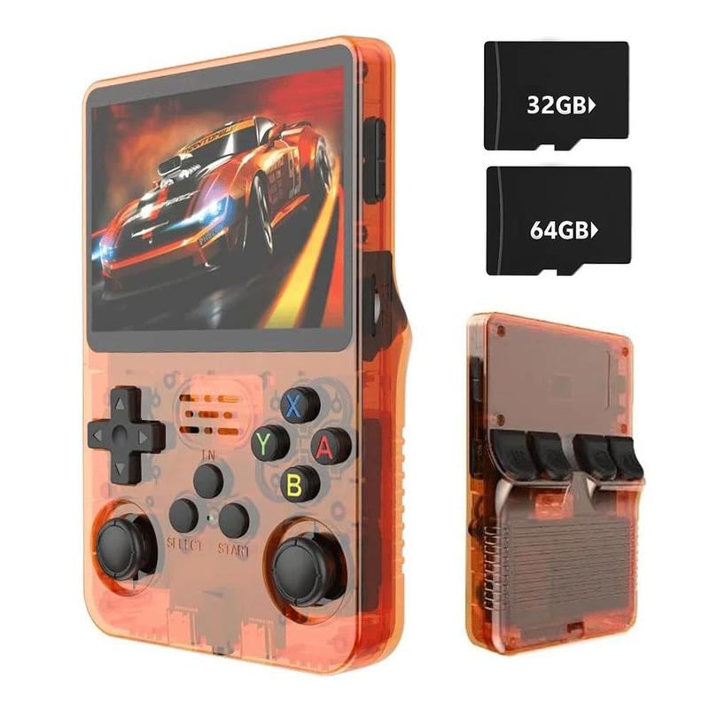 R36S Retro Handheld Game Console: 3.5 Inch IPS Screen Linux System Built-in 32GB+64GB and 1.5W+ Games Preinstalled Emulator System