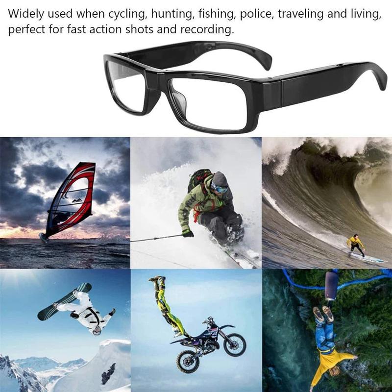 1080P HD Mini Camera Glasses Cycling Recording Glasses Camera Smart Glasses for Cycling, Outdoor, Fishing, Police, Travelling