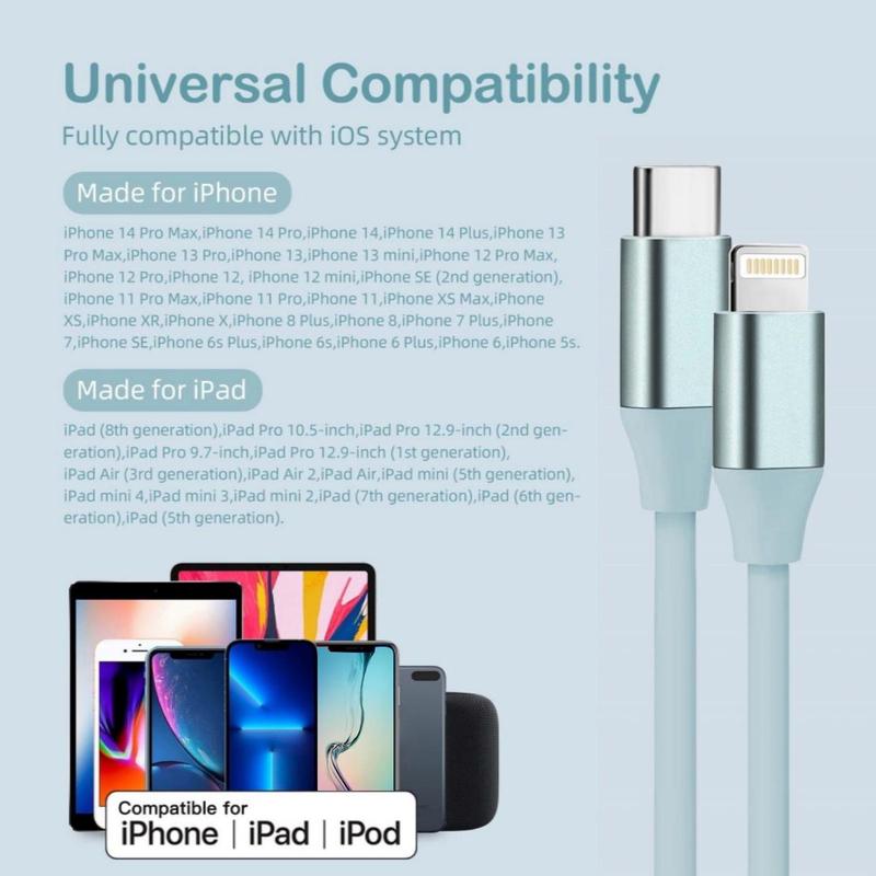 20W 6FT [MFi Certified] Type-C for Lightning Fast Charging Cable Compatible with Apple iPhone 14 13 12 11 Pro Max XR XS X 8 7 6 Plus SE iPad Mini