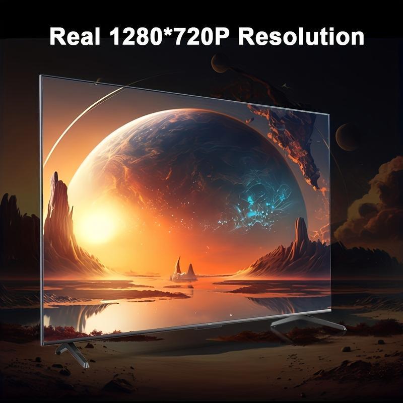 HY300 Pro Mini Portable Projector, 4K 260 ANSI Smart Projector With WiFi 6 BT 5.0, Screen Adjustment, 180 Degree Rotation, Home Video Projector