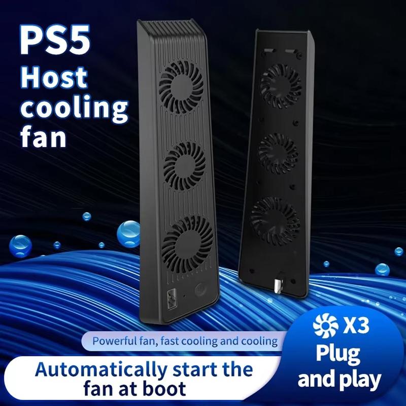 AOLION Cooling Fan for PS5, USB Host with 3 Extended Cooling Fan, Console Cooling Fan Radiators, Console Accessories for PlayStation 5