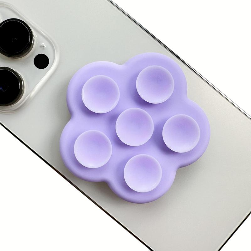 Adhesive Silicone Suction Cup Phone Grip, Flower Shaped Hands-Free Cell Phone Back Holder for Selfies, Universal Phone Accessories