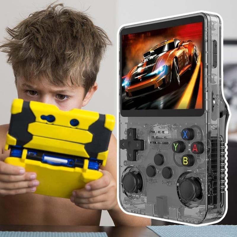 R36S Retro Handheld Game Console: 3.5 Inch IPS Screen Linux System Built-in 32GB+64GB and 1.5W+ Games Preinstalled Emulator System