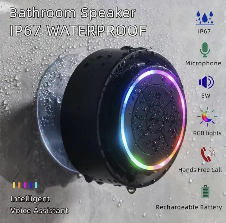 Speaker Waterproof Bathroom Speaker Wireless Shower Speakers Strong Adsorption Music Player For Car Outdoor Pool Audio Bluetooth