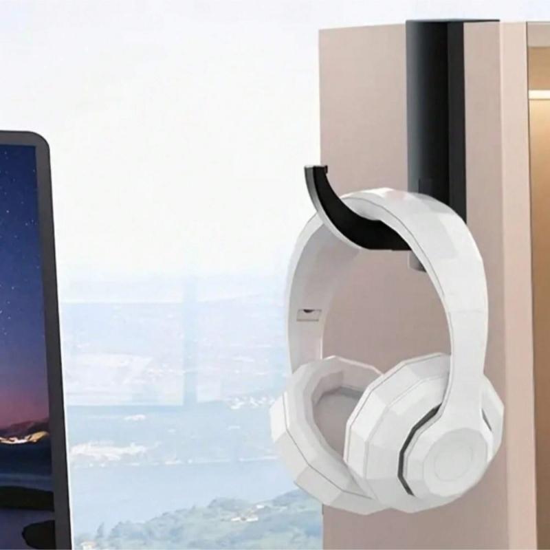 Headphone Holder, Home Accessories, Sticky Headphone Storage Hook For Computer Desk, Office Accessories, Portable Universal Headphone Hanger for Home Office Game Room