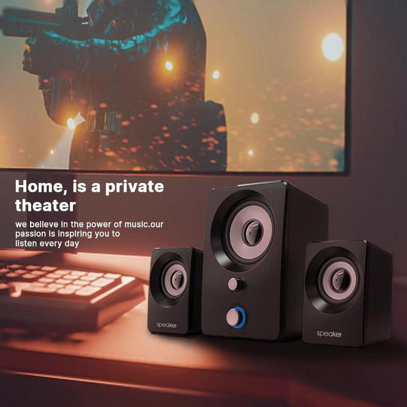 USB Powered Speaker, 360 Degree Surround Sound Subwoofer Speaker, Multimedia Laptop Computer Speaker for Office Home